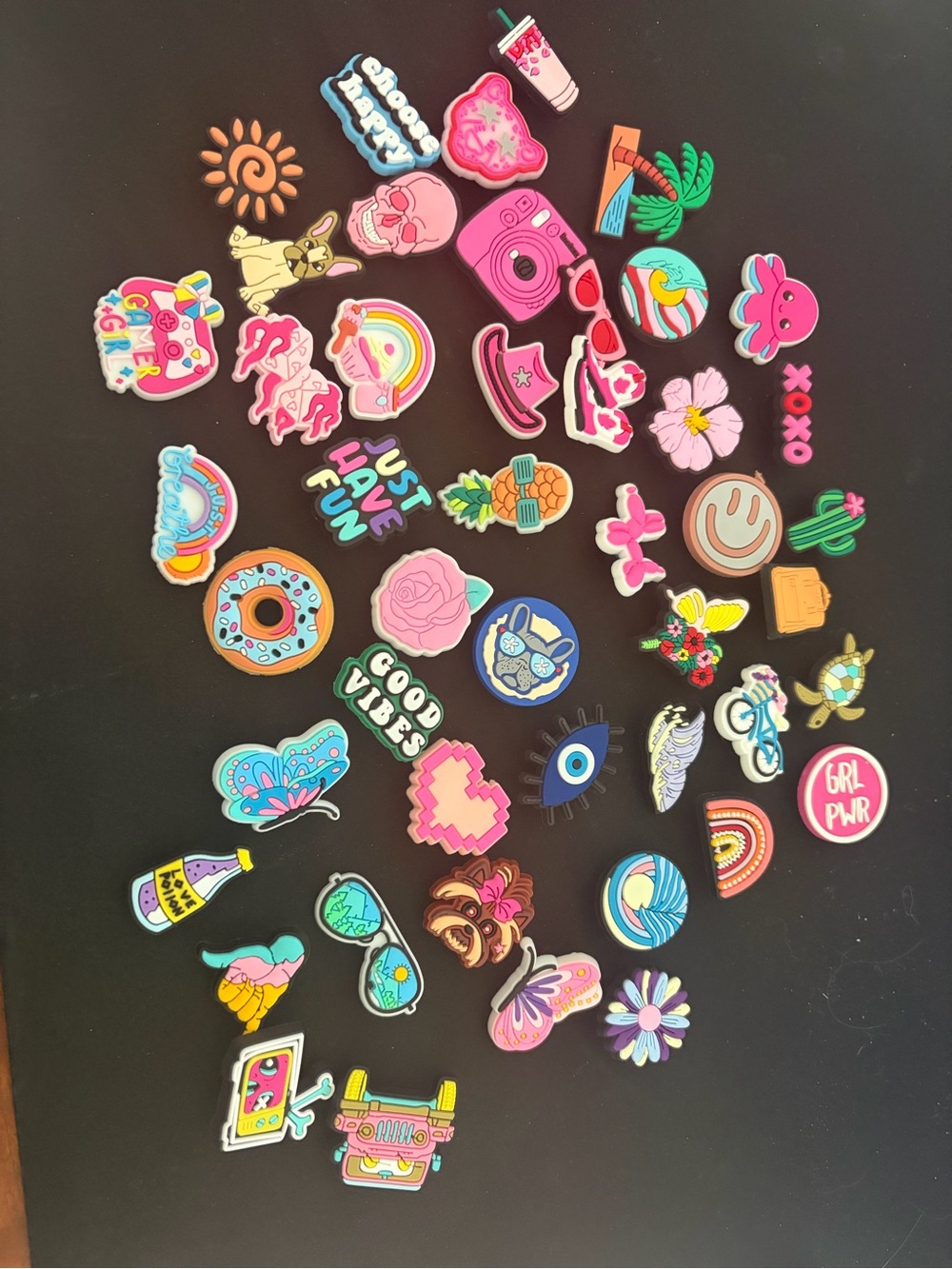 NEW CROCS Kids Pink Assorted Novelty Shoe Charms - Mixed Fun Pack